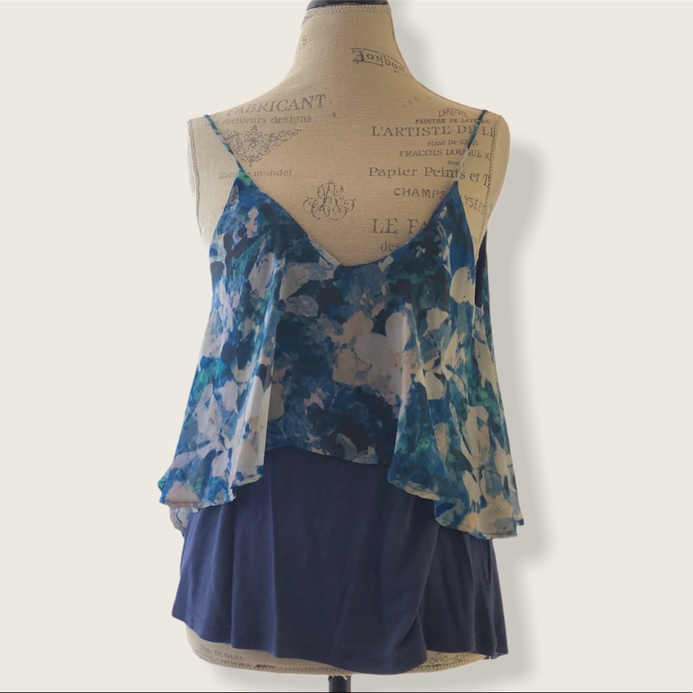 Sparkle & Fade  🐰 Floral Deep V-Neck Tank Top